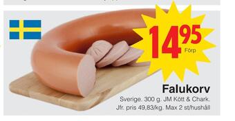 Matöppet Falukorv erbjuda