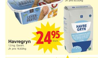 Matöppet Havregryn erbjuda