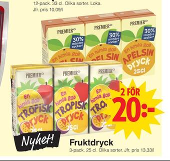 Matöppet Fruktdryck erbjuda
