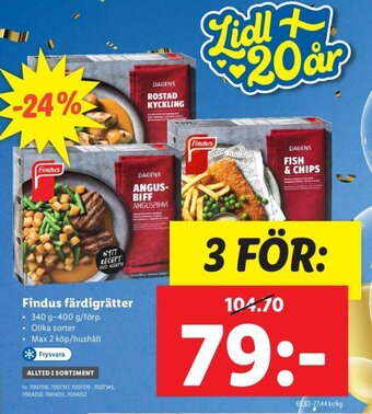 Lidl Findus färdigrätter erbjuda