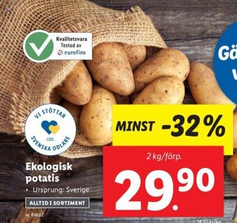 Lidl Ekologisk potatis erbjuda