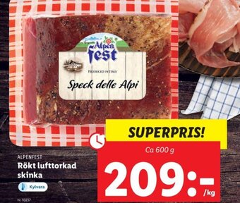 Lidl ALPENFEST Rökt lufttorkad skinka erbjuda