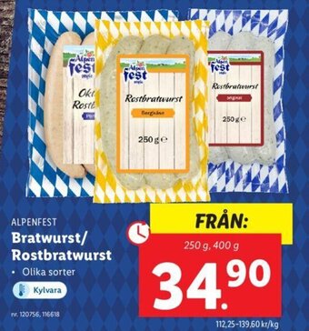 Lidl ALPENFEST Bratwurst/ Rostbratwurst erbjuda