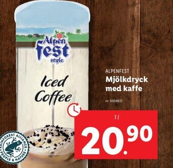 Lidl ALPENFEST Mjölkdryck med kaffe erbjuda