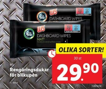 Lidl W5 Rengöringsdukar för bilkupen erbjuda