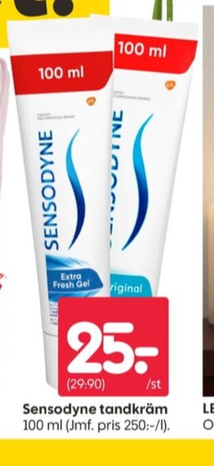 Rusta Sensodyne tandkräm erbjuda