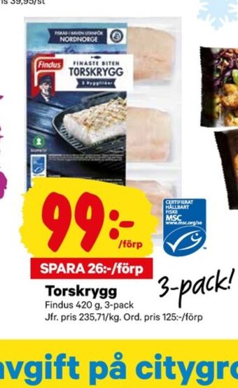 City Gross Findus torskfilé erbjuda