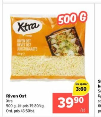Coop Extra X-tra riven ost erbjuda