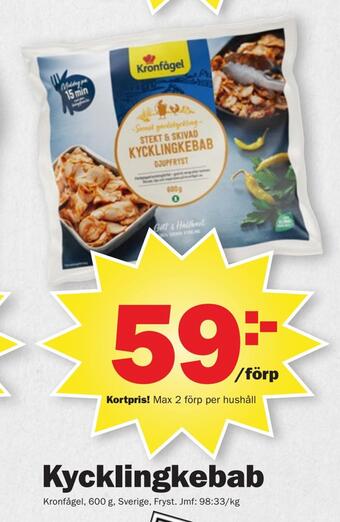Pekås Kycklingkebab erbjuda