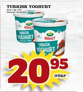 Supergrossen Turkisk yoghurt erbjuda