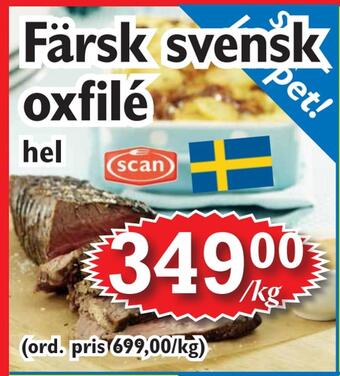 T-jarlen Färsk svensk oxfilé erbjuda
