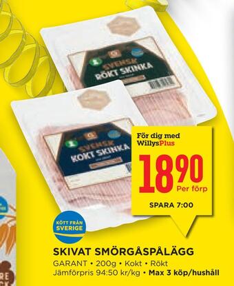 Willys Hemma Skivat smörgåspålägg erbjuda