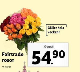 Lidl Fairtrade rosor erbjuda