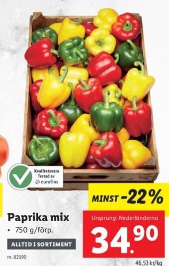 Lidl Paprika mix erbjuda
