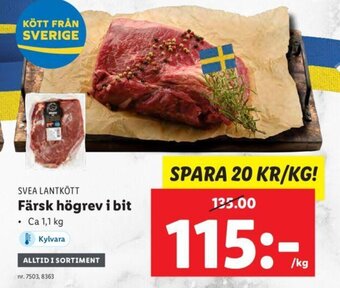 Lidl SVEA LANTKÖTT Färsk högrev i bit erbjuda
