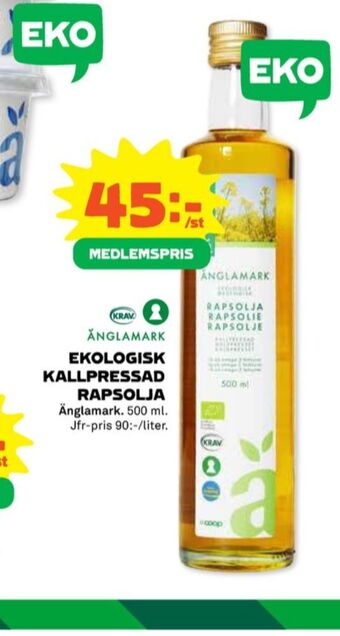 Coop Änglamark rapsolja erbjuda