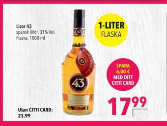 Citti Licor 43 likör erbjuda