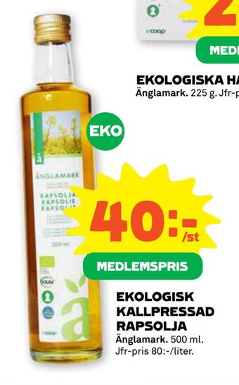 Stora Coop Ekologisk kallpressad rapsolja erbjuda