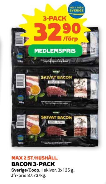 Stora Coop Bacon 3-pack erbjuda