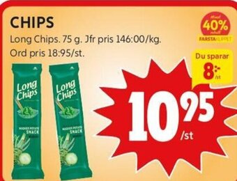 ICA Kvantum CHIPS Long Chips. 75 g erbjuda