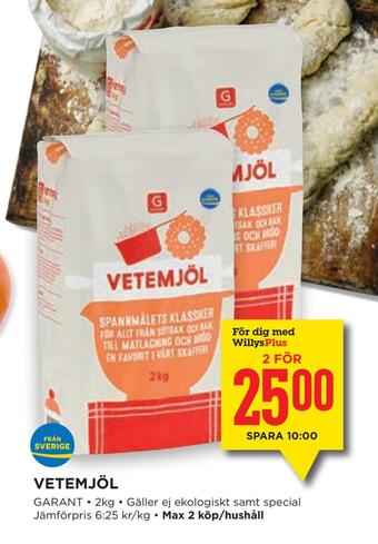 Willys Vetemjöl erbjuda