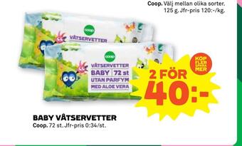 Stora Coop Baby våtservetter erbjuda