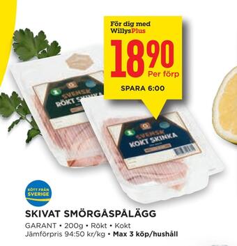 Willys Skivat smörgåspålägg erbjuda