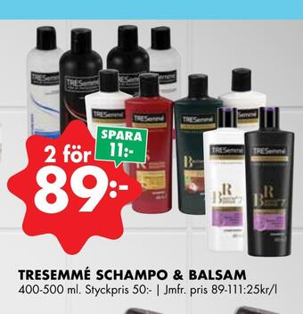 ÖoB Tresemmé schampo & balsam erbjuda