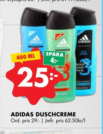 ÖoB Adidas duschcreme erbjuda