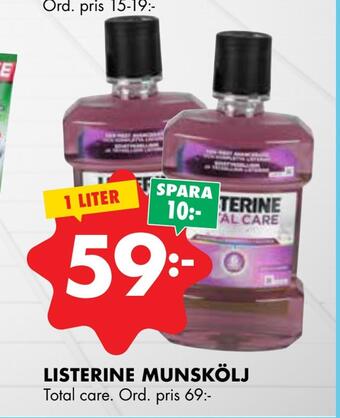 ÖoB Listerine munskölj erbjuda