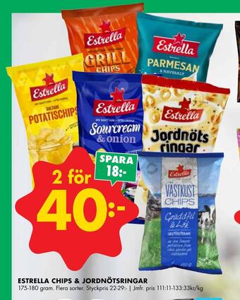 ÖoB Estrella chips & jordnötsringar erbjuda