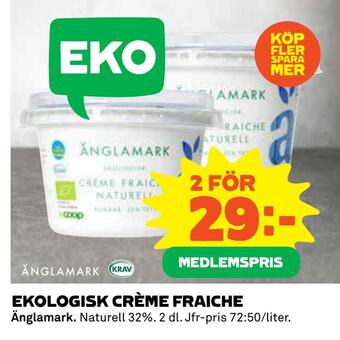 Coop Daglivs Ekologisk crème fraiche erbjuda