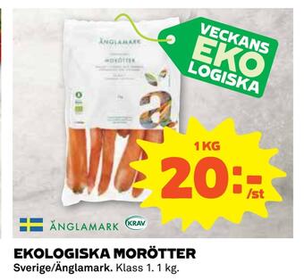 Coop Daglivs Ekologiska morötter erbjuda