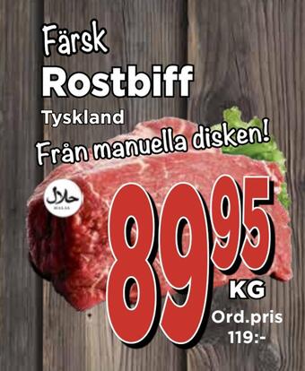 Supergrossen Rostbiff erbjuda