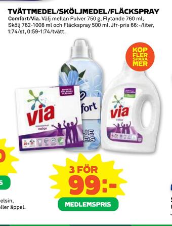 Coop Daglivs Tvättmedel/sköljmedel/fläckspray erbjuda