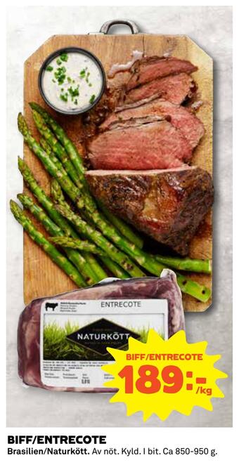 Coop Biff/entrecote erbjuda
