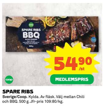 Coop Spare ribs erbjuda