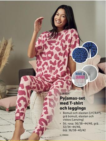 Lidl Pyjamas-set med t-shirt och leggings erbjuda