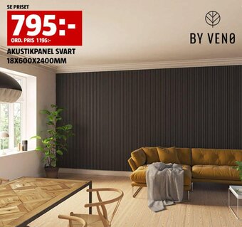 Bauhaus AKUSTIKPANEL SVART 18X600X2400MM erbjuda
