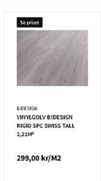 Bauhaus B.DESIGN VINYLGOLV B!DESIGN RIGID SPC SWISS TALL 2,21M² erbjuda