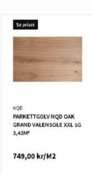 Bauhaus NQD PARKETTGOLV NQD OAK GRAND VALENSOLE XXL 5G 3,43M² erbjuda