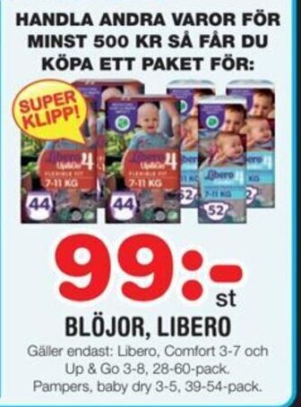 Nya Pulsen BLÖJOR, LIBERO erbjuda