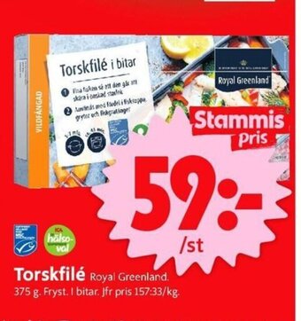 ICA Nära Torskfilé Royal Greenland. 375 g. erbjuda