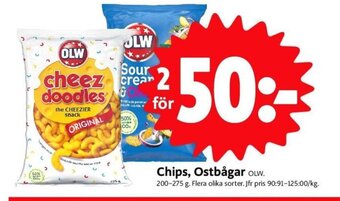 ICA Nära Chips, Ostbågar OLW. erbjuda