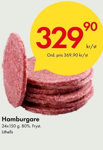 Snabbgross Hamburgare 24x150 g. erbjuda