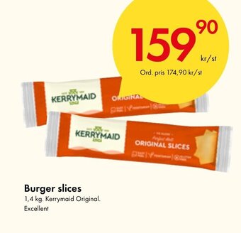 Burger slices 1,4 kg. Kerrymaid Original. Excellent