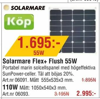 Erlandsons Brygga Solarmare Flex+ Flush 55W erbjuda