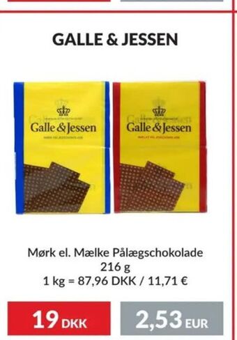 Nielsen Discount Galle & jessen påläggschoklad ljus erbjuda