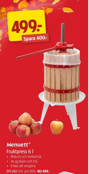 Jula Fruktpress 6 l erbjuda
