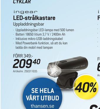 thansen Led-strålkastare erbjuda